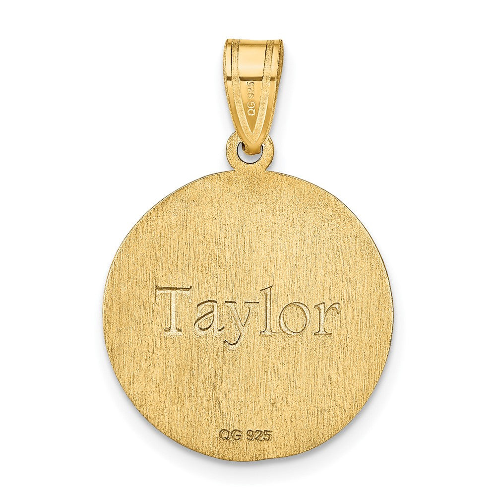 Sterling Silver/Gold-plated Personalized Volleyball Pendant