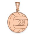 14k Rose Gold Personalized Volleyball Pendant