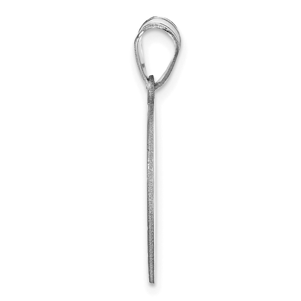 10k White Gold Personalized Volleyball Pendant