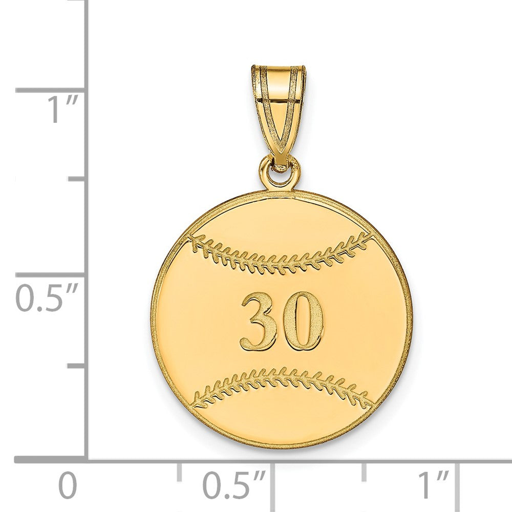 Sterling Silver/Gold-plated Personalized Baseball Pendant