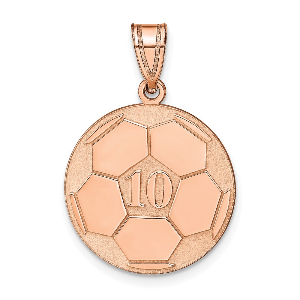 Sterling Silver/Rose-plated Personalized Soccer Pendant