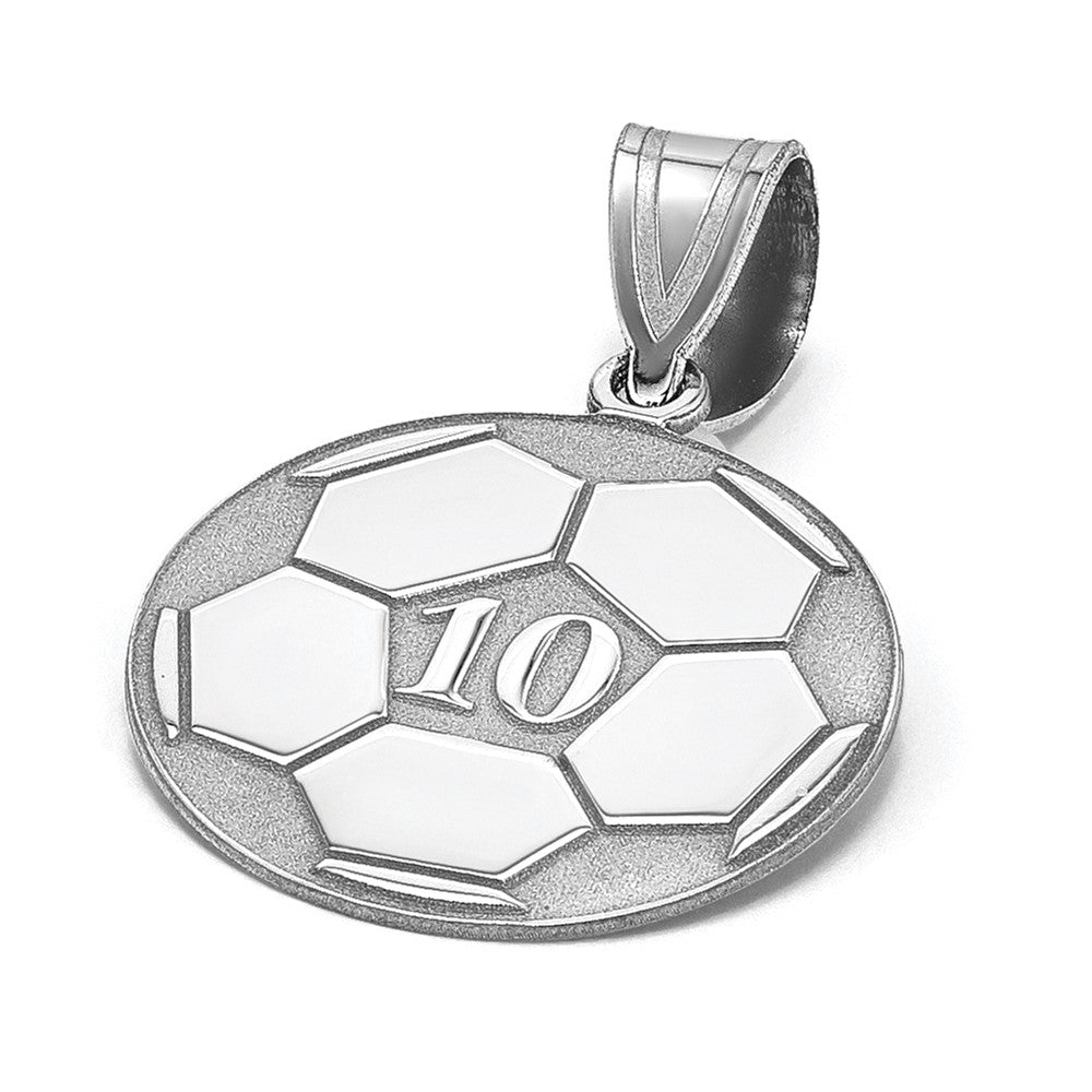 14k White Gold Personalized Soccer Pendant