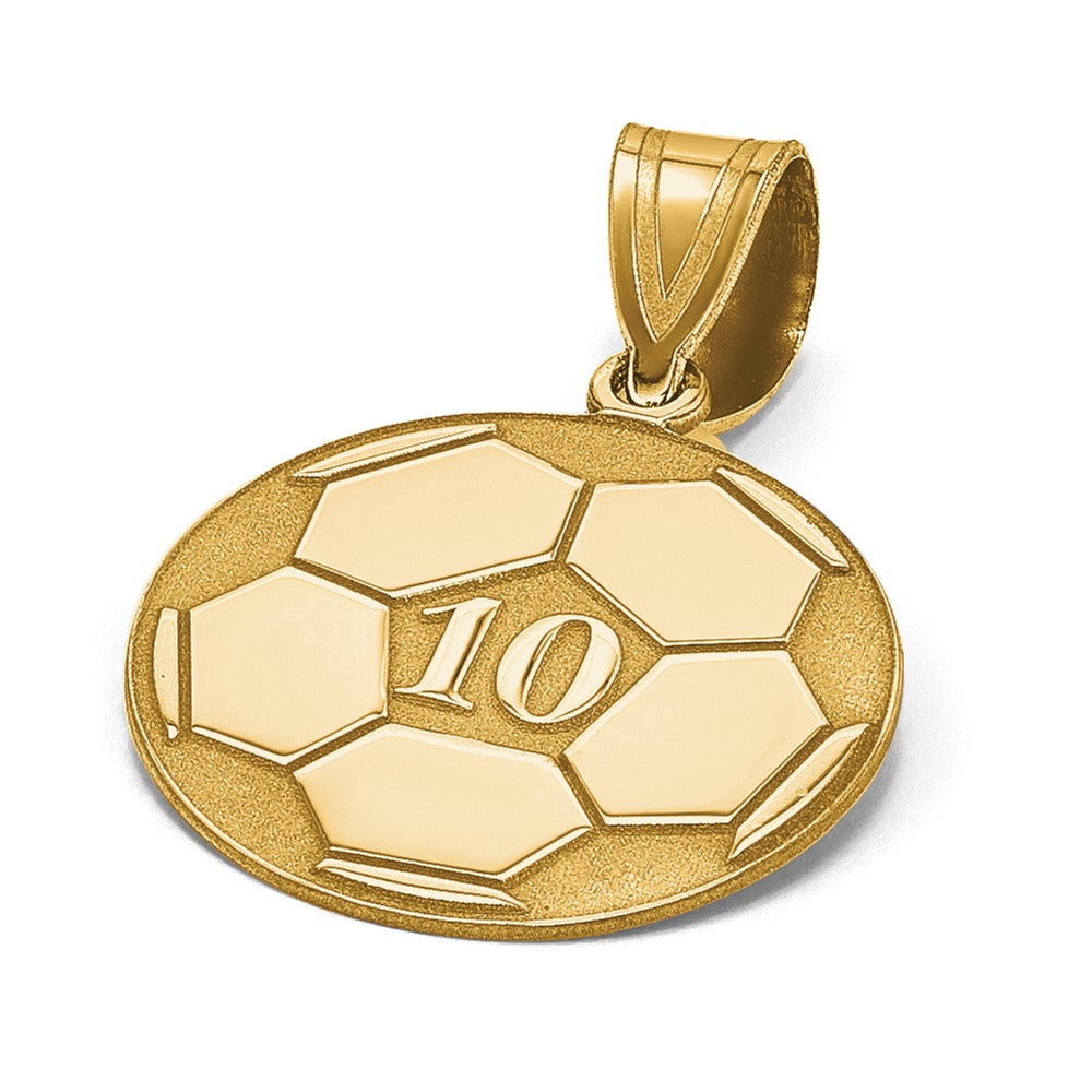 14k Yellow Gold Personalized Soccer Pendant