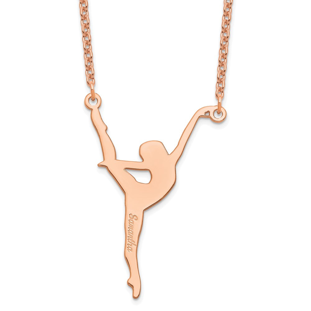 Sterling Silver/Rose-plated Personalized Dancer Necklace