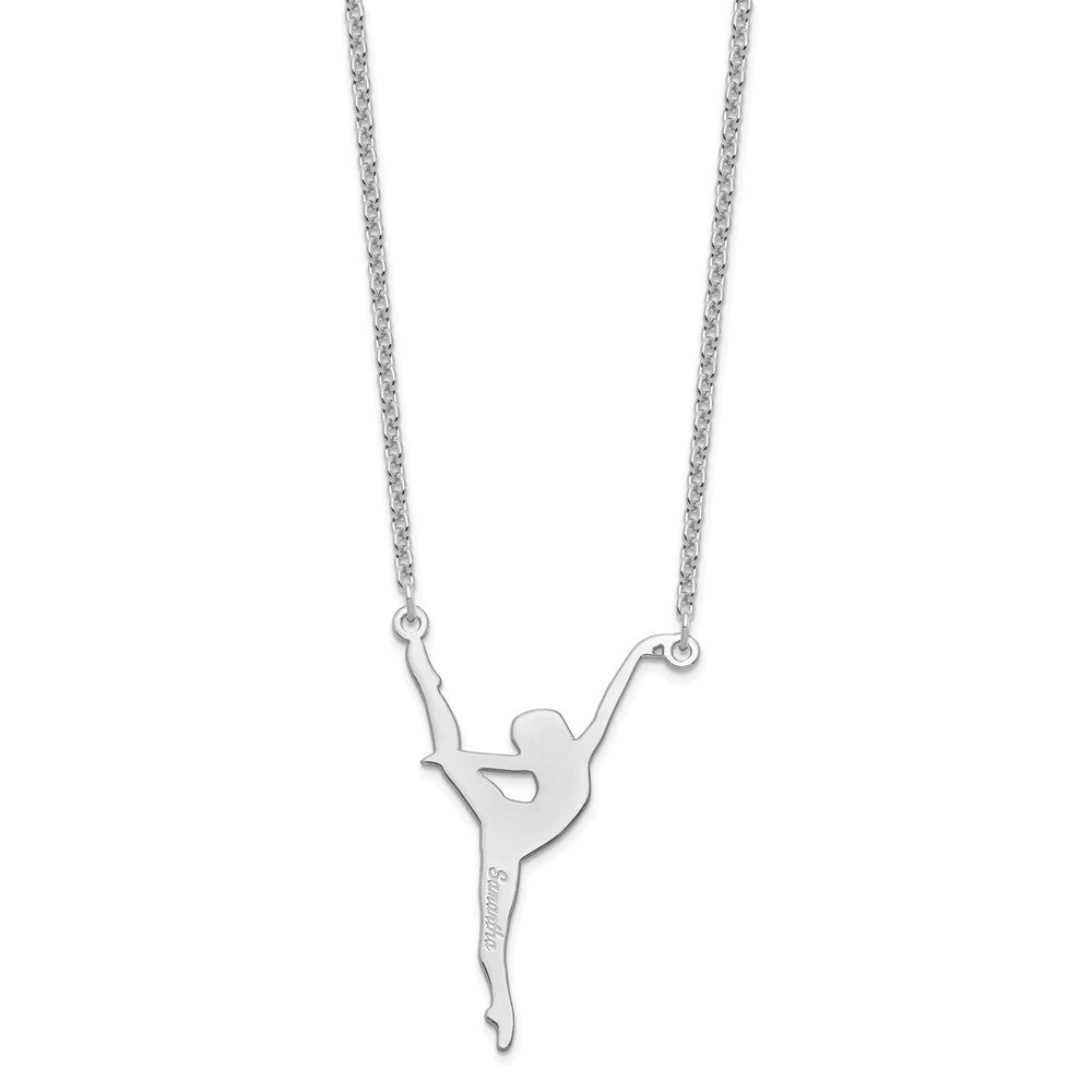 Sterling Silver/Rhodium-plated Personalized Dancer Necklace
