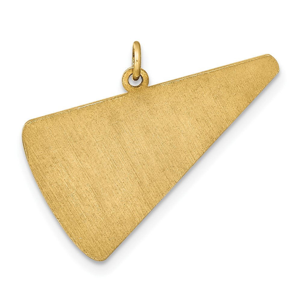 14k Yellow Gold Personalized Megaphone Pendant