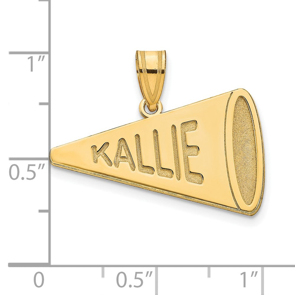 14k Yellow Gold Personalized Megaphone Pendant