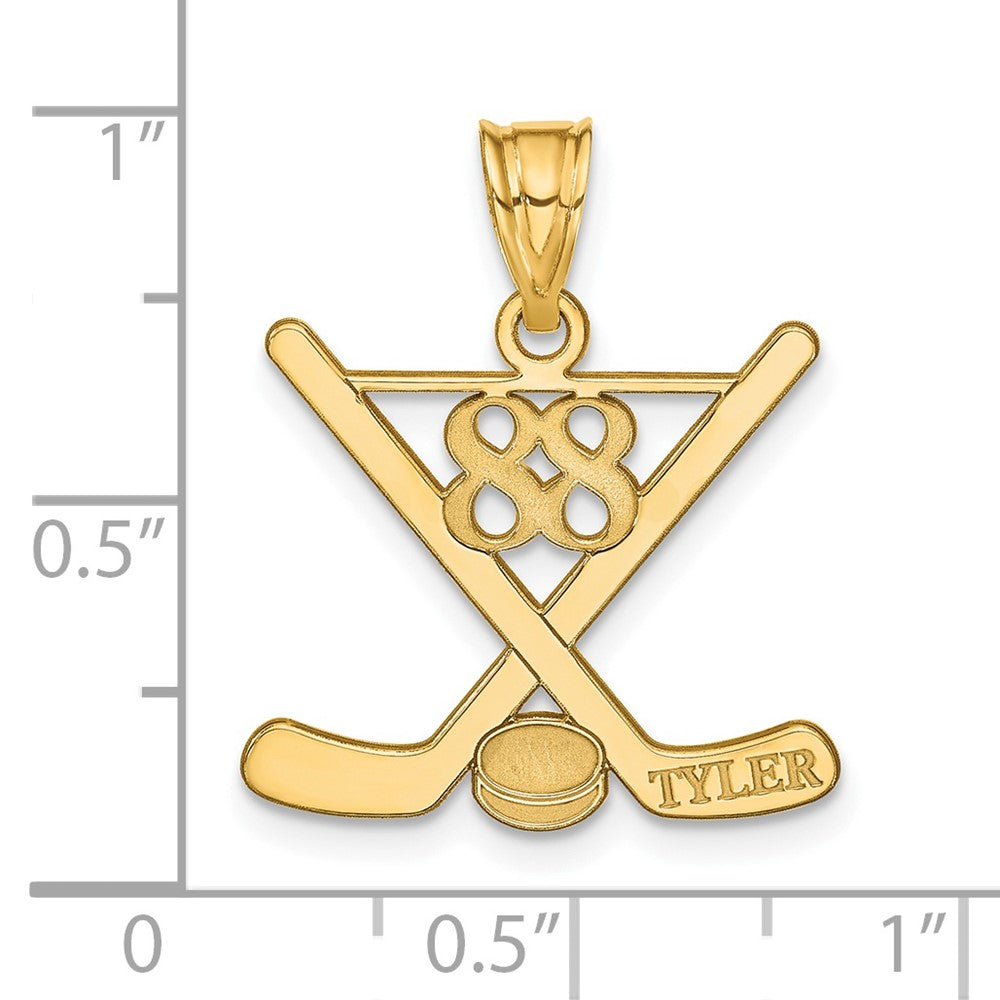 Sterling Silver/Gold-plated Personalized Hockey Pendant