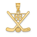 Sterling Silver/Gold-plated Personalized Hockey Pendant