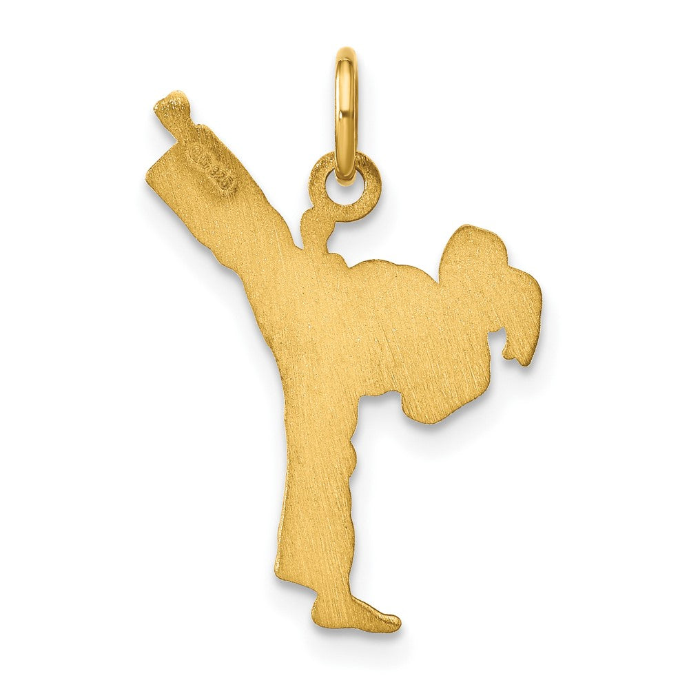14k Yellow Gold Personalized Girl Karate Pendant