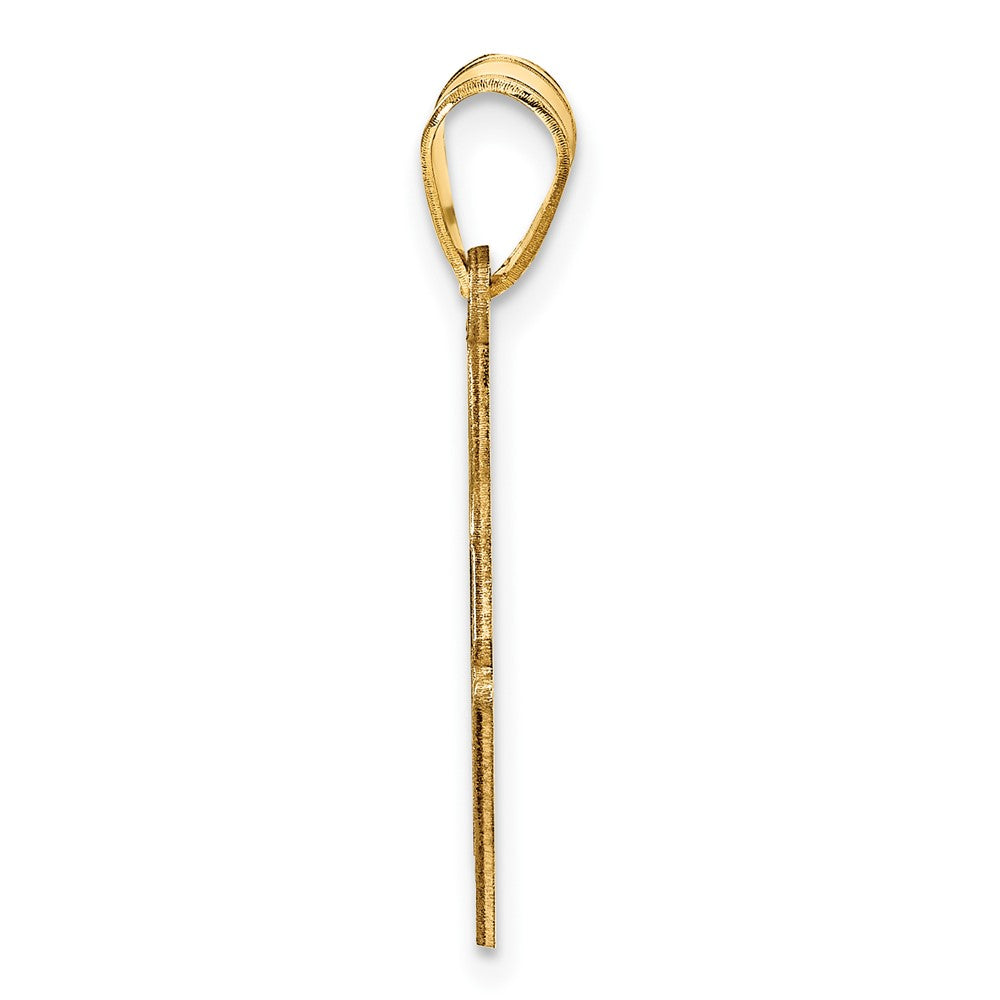 14k Yellow Gold Personalized Ice Skate Pendant