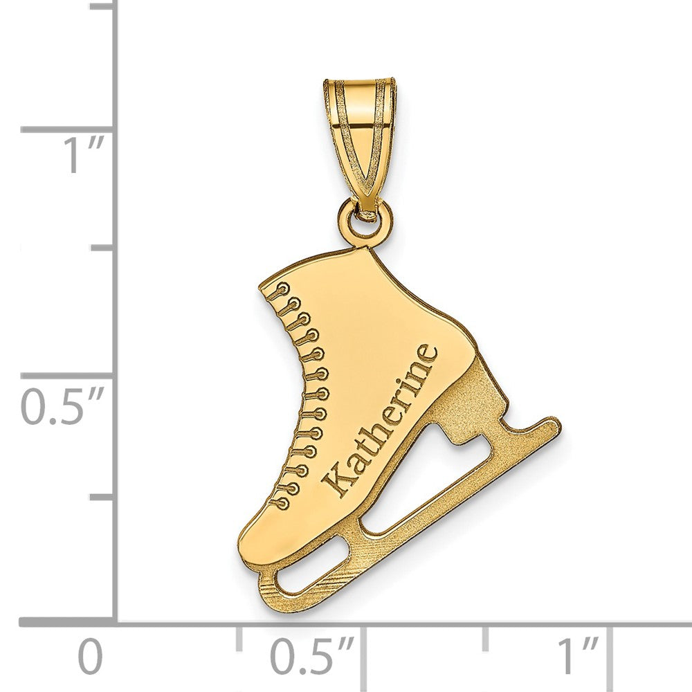 Sterling Silver/Gold-plated Personalized Ice Skate Pendant