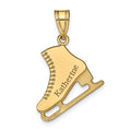 14k Yellow Gold Personalized Ice Skate Pendant