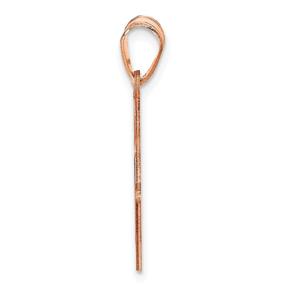Sterling Silver/Rose-plated Personalized Ice Skate Pendant