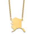 Sterling Silver/Gold-plated Alaska State Necklace