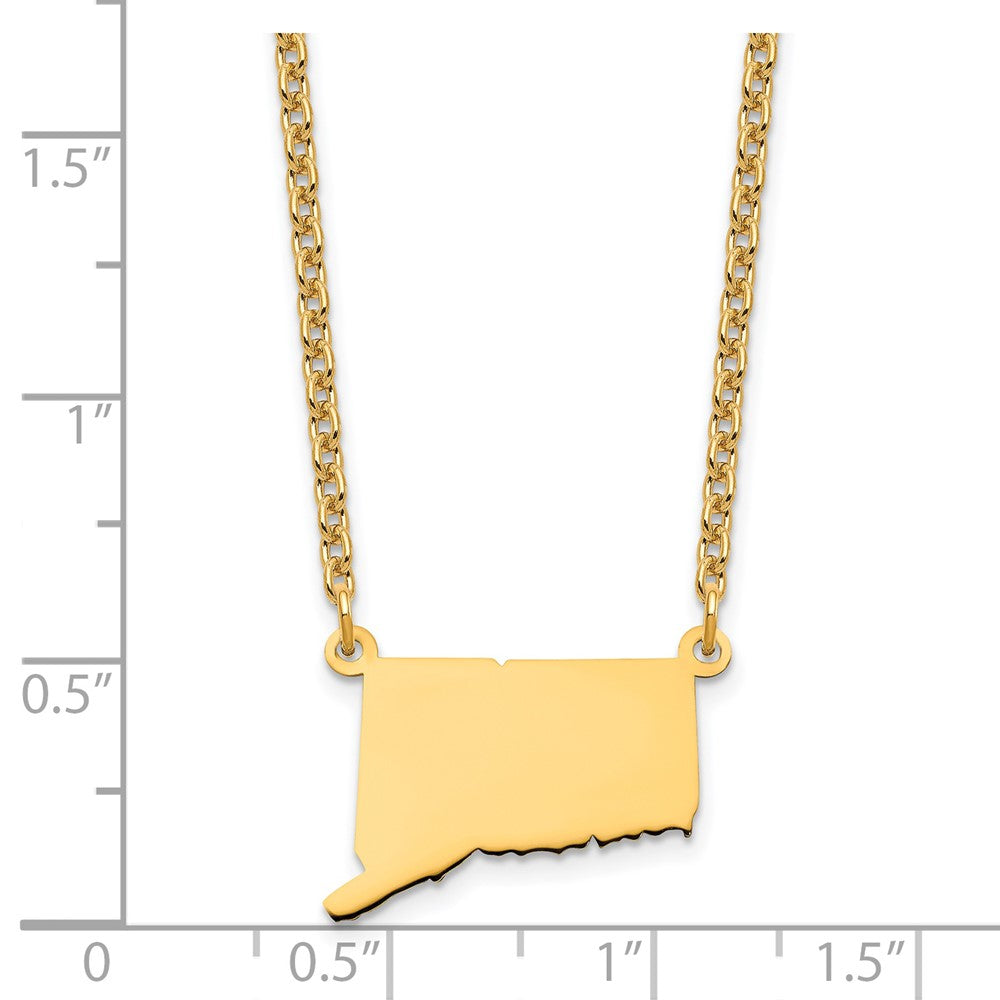 Sterling Silver/Gold-plated Connecticut State Necklace