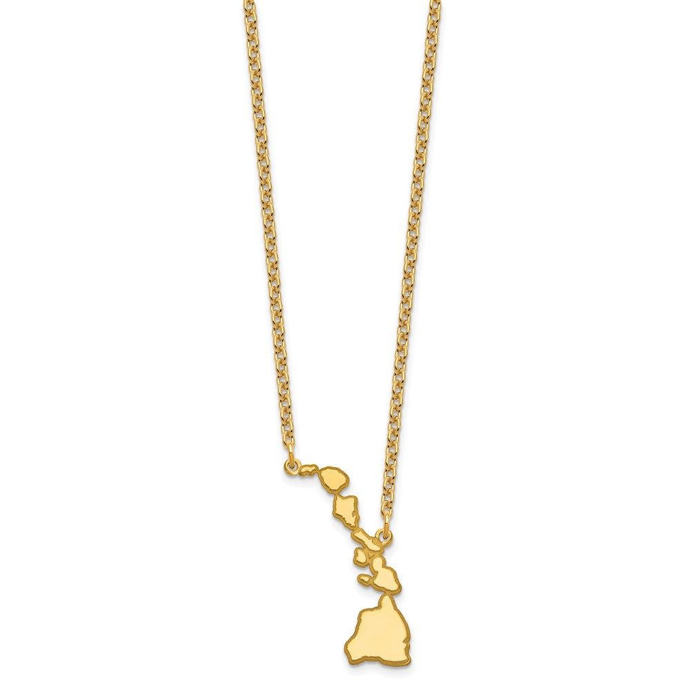 Sterling Silver/Gold-plated Hawaii State Necklace