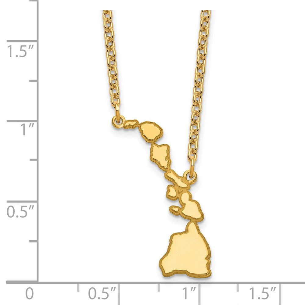 Sterling Silver/Gold-plated Hawaii State Necklace