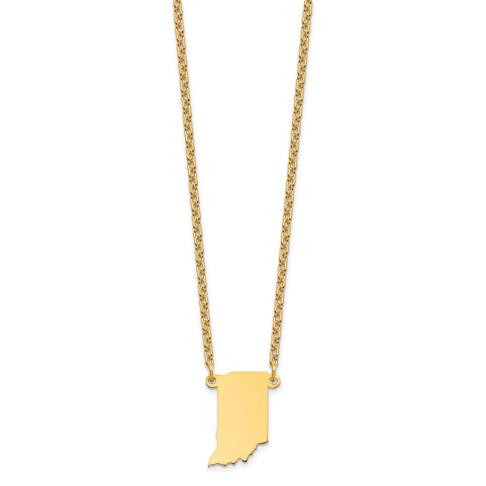 Sterling Silver/Gold-plated Indiana State Necklace