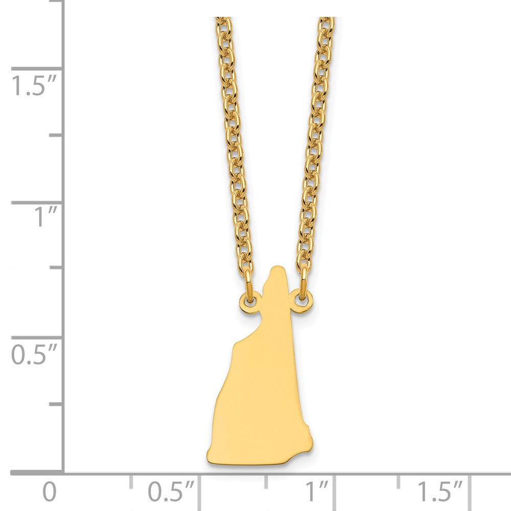 Sterling Silver/Gold-plated New Hampshire State Necklace