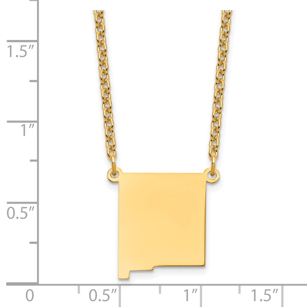 Sterling Silver/Gold-plated New Mexico State Necklace
