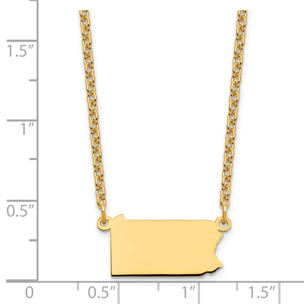 Sterling Silver/Gold-plated Pennsylvania State Necklace