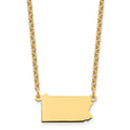 Sterling Silver/Gold-plated Pennsylvania State Necklace