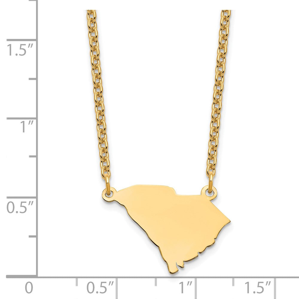 Sterling Silver/Gold-plated South Carolina State Necklace