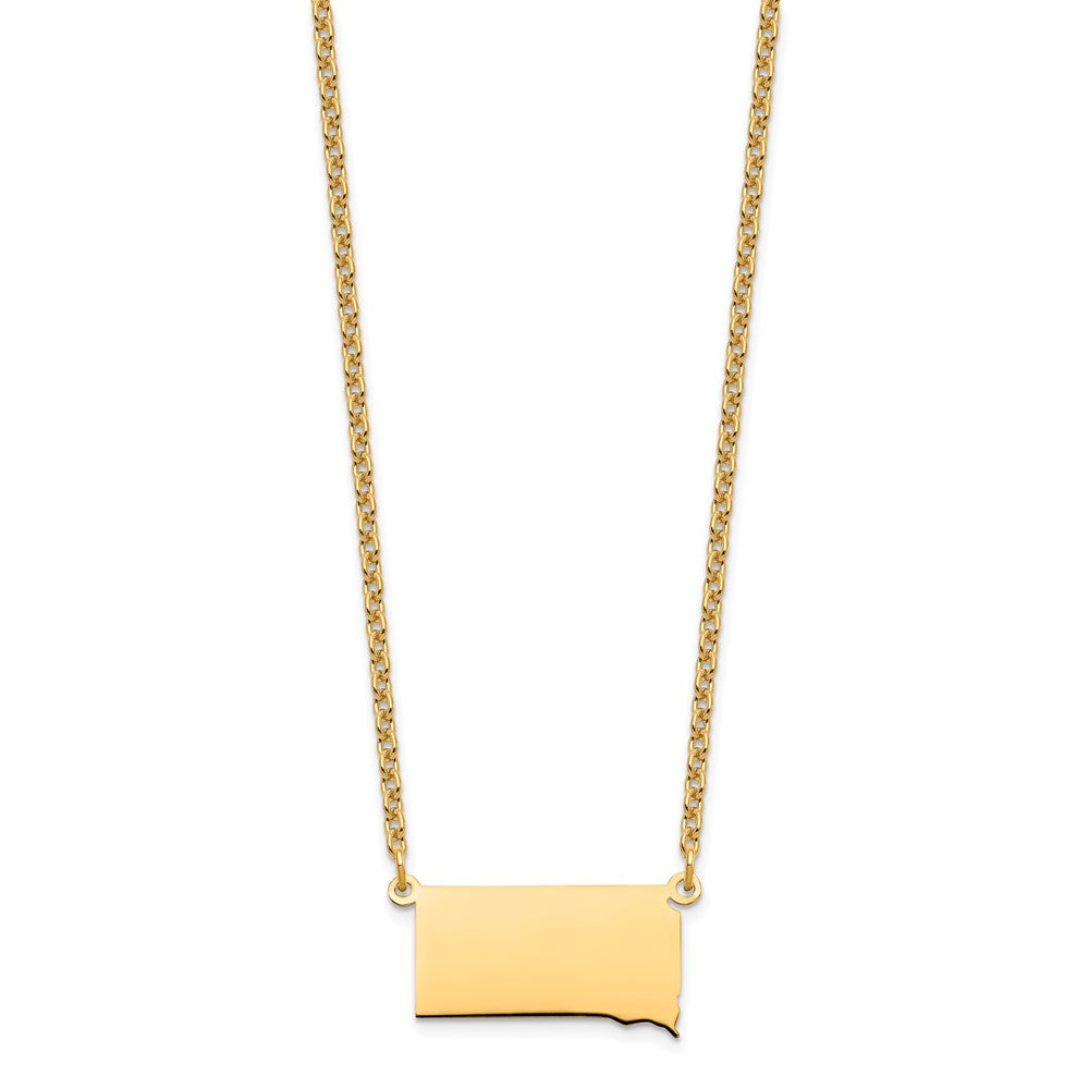 Sterling Silver/Gold-plated South Dakota State Necklace