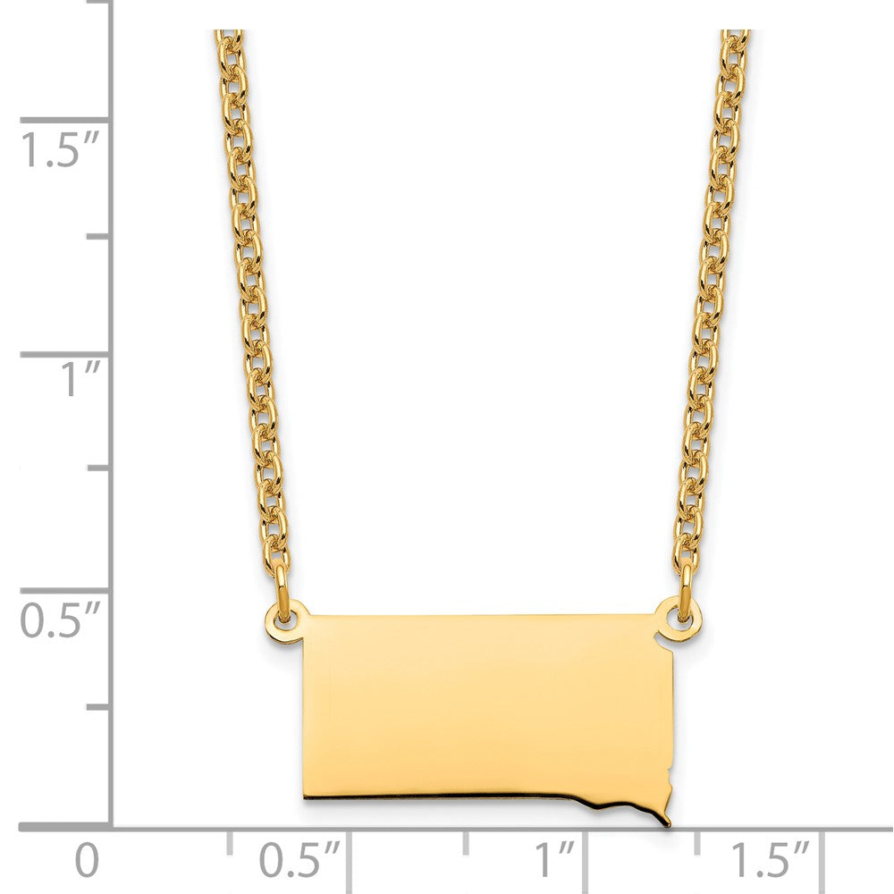 Sterling Silver/Gold-plated South Dakota State Necklace