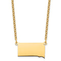 Sterling Silver/Gold-plated South Dakota State Necklace