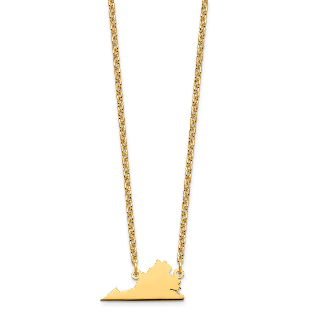 Sterling Silver/Gold-plated Virginia State Necklace
