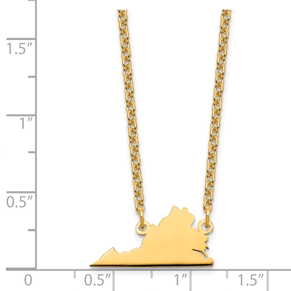 Sterling Silver/Gold-plated Virginia State Necklace