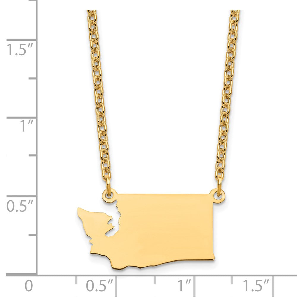 Sterling Silver/Gold-plated Washington State Necklace