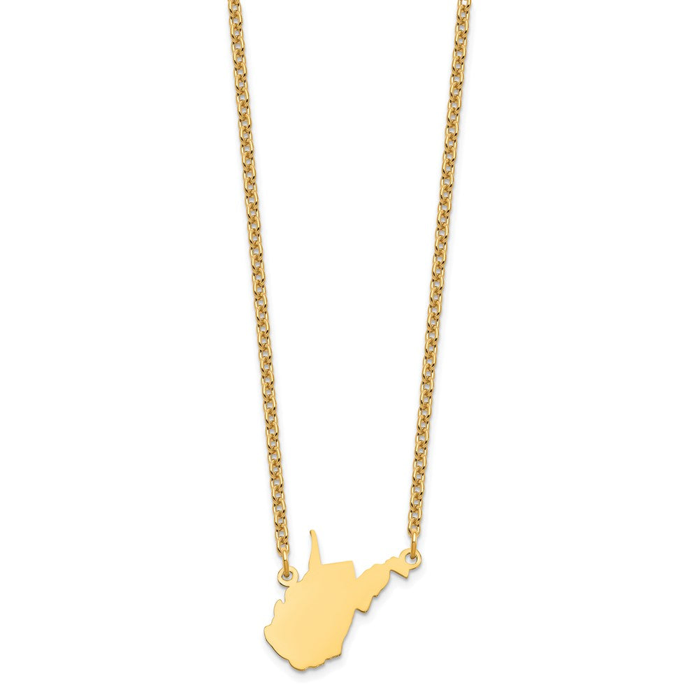 Sterling Silver/Gold-plated West Virginia State Necklace