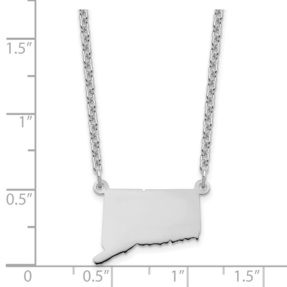 Sterling Silver/Rhodium-plated Connecticut State Necklace