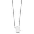 Sterling Silver/Rhodium-plated Georgia State Necklace