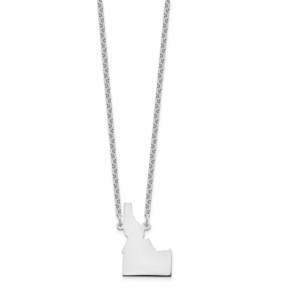 Sterling Silver/Rhodium-plated Idaho State Necklace