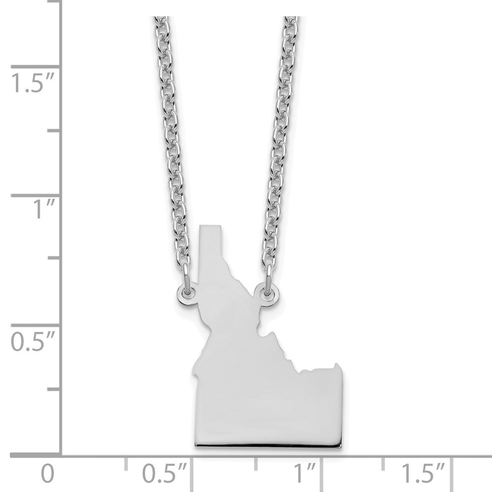 Sterling Silver/Rhodium-plated Idaho State Necklace