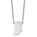Sterling Silver/Rhodium-plated Indiana State Necklace