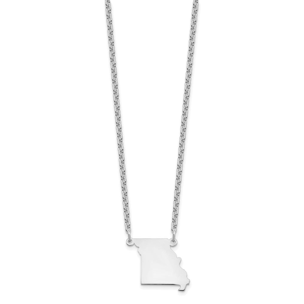 Sterling Silver/Rhodium-plated Missouri State Necklace