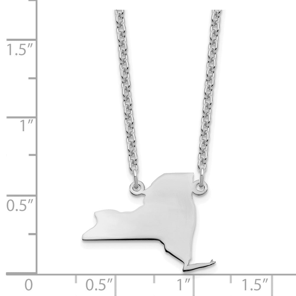Sterling Silver/Rhodium-plated New York State Necklace