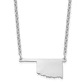 Sterling Silver/Rhodium-plated Oklahoma State Necklace