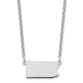 Sterling Silver/Rhodium-plated Pennsylvania State Necklace