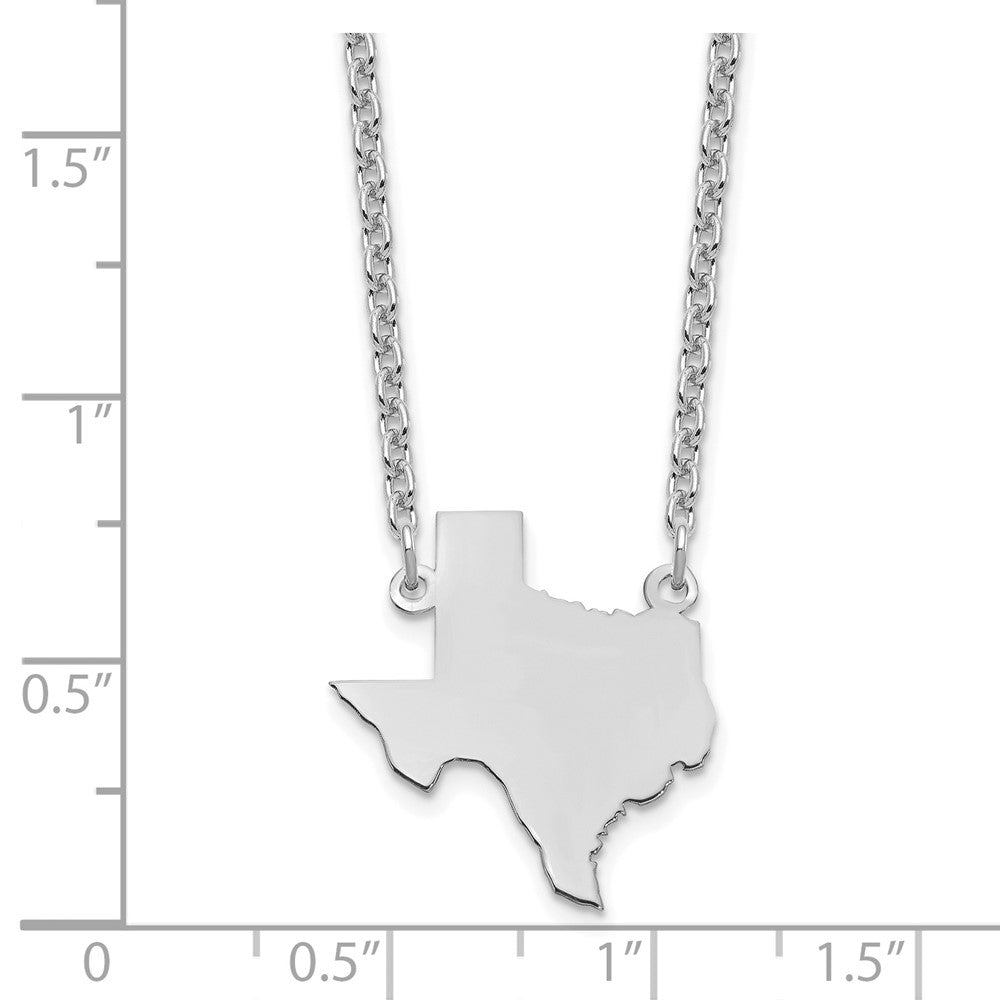 Sterling Silver/Rhodium-plated Texas State Necklace