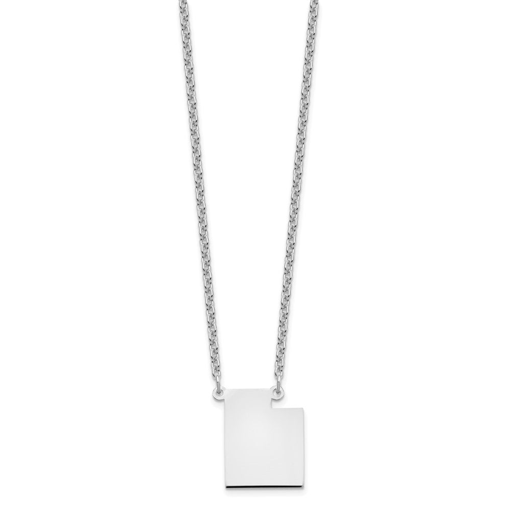 Sterling Silver/Rhodium-plated Utah State Necklace