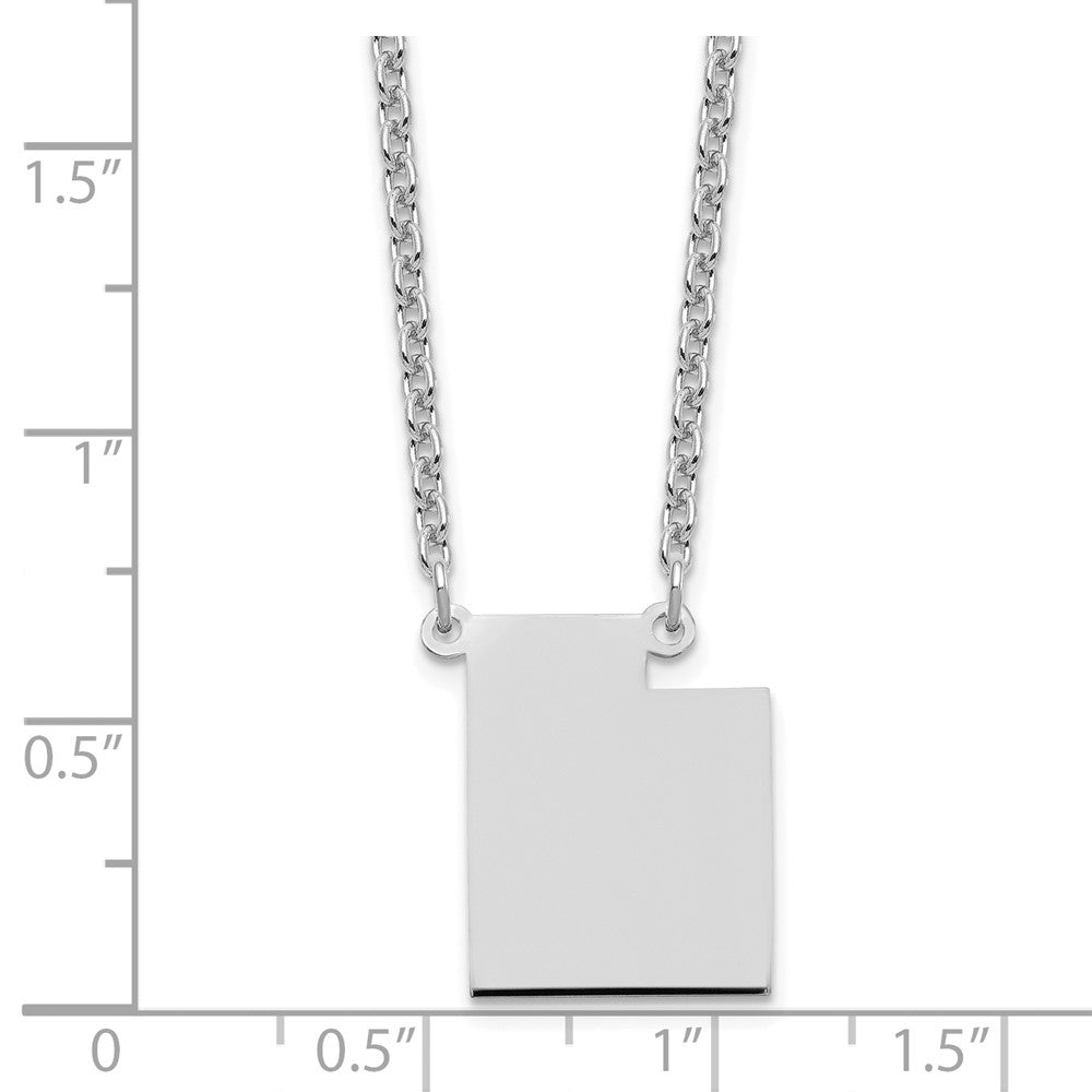Sterling Silver/Rhodium-plated Utah State Necklace