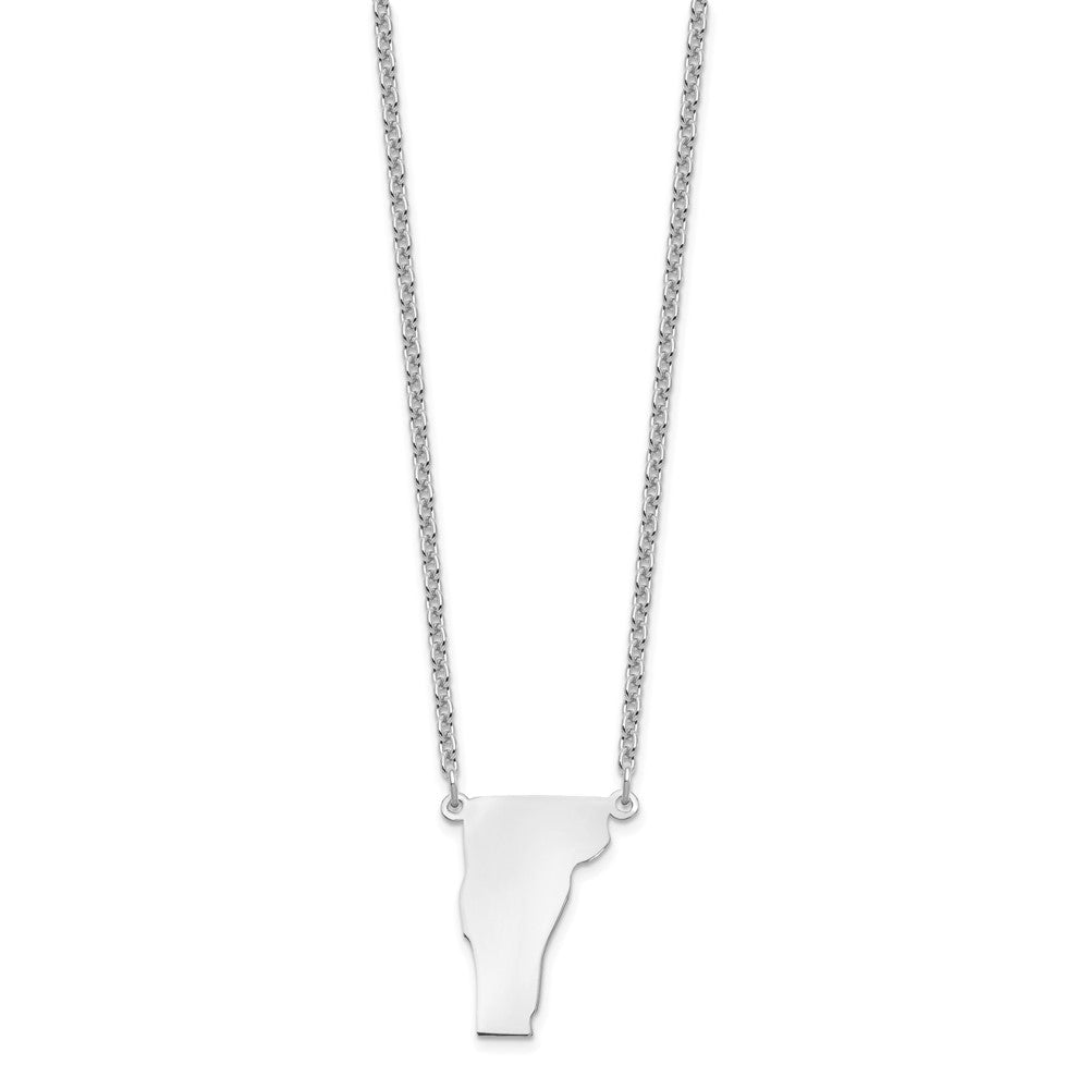 Sterling Silver/Rhodium-plated Vermont State Necklace