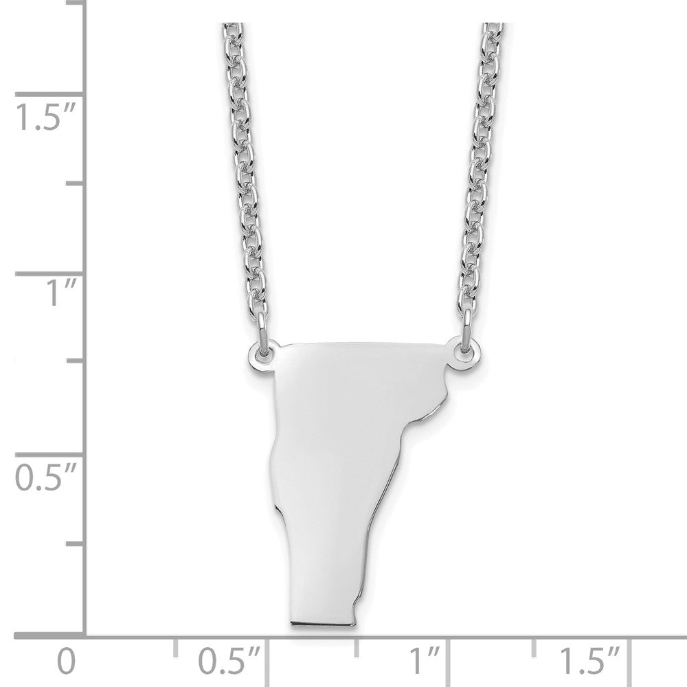 Sterling Silver/Rhodium-plated Vermont State Necklace