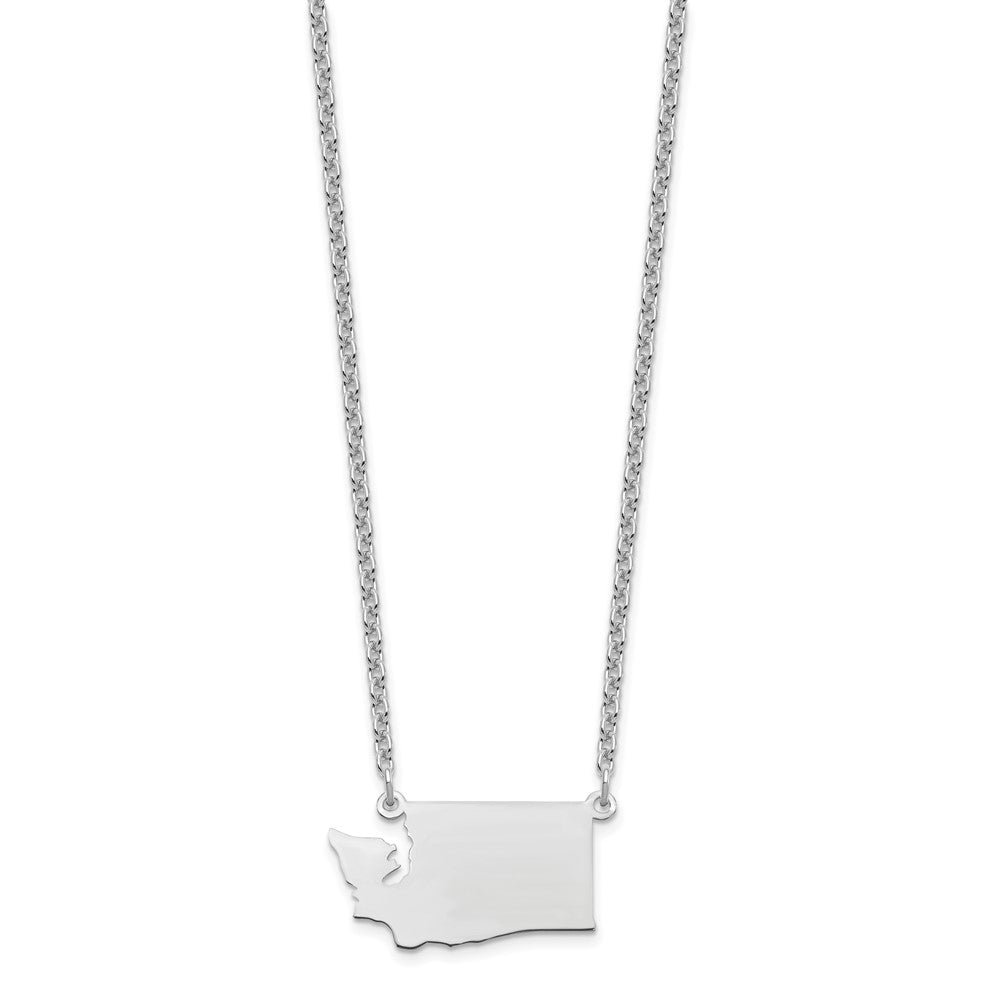 Sterling Silver/Rhodium-plated Washington State Necklace